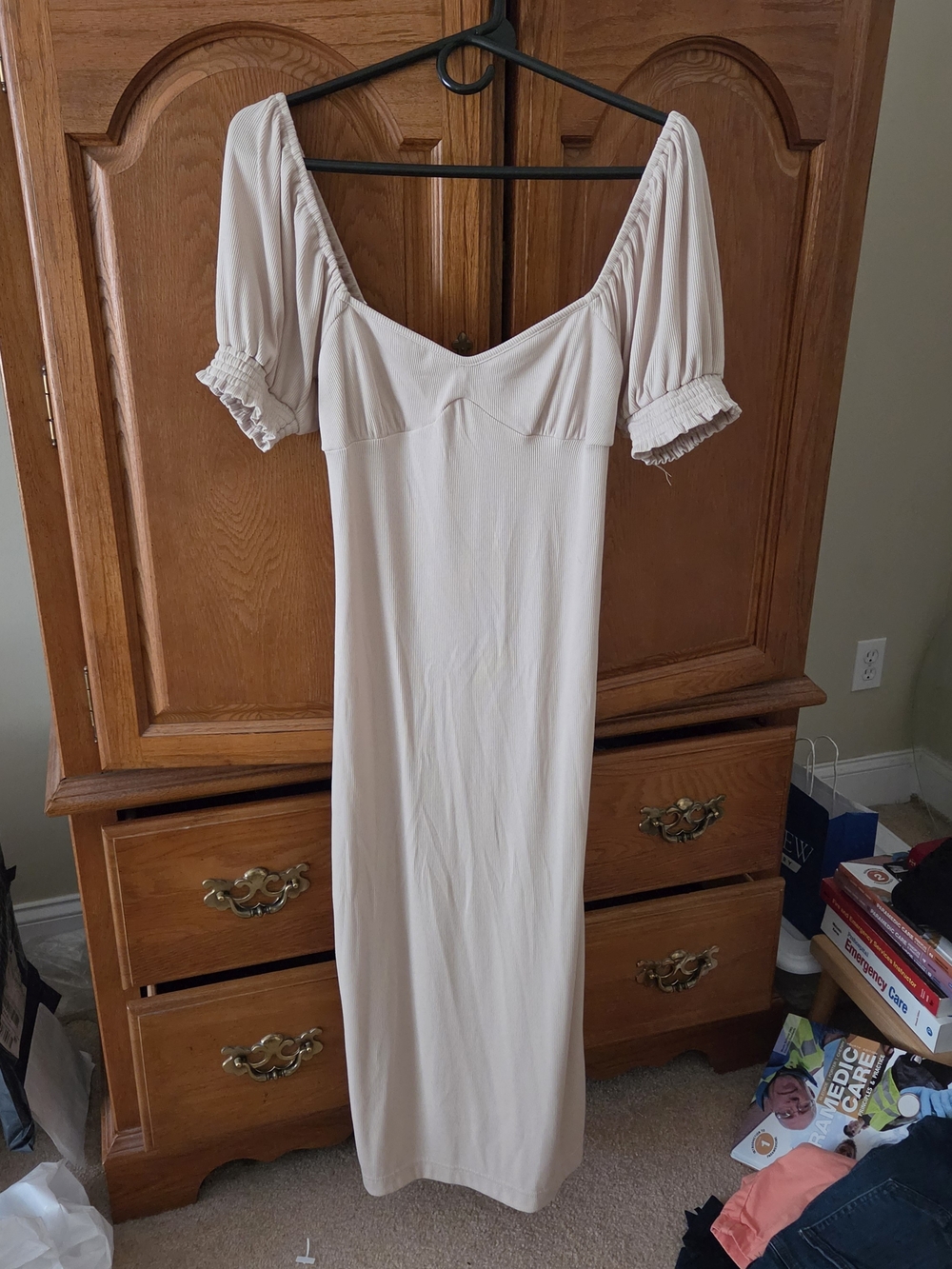 Free People Beach | Bel Air Ribbed Midi Dress in cream